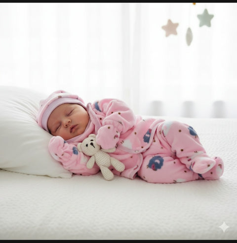 Six pieces Baby Suit For Winter Pink sheep