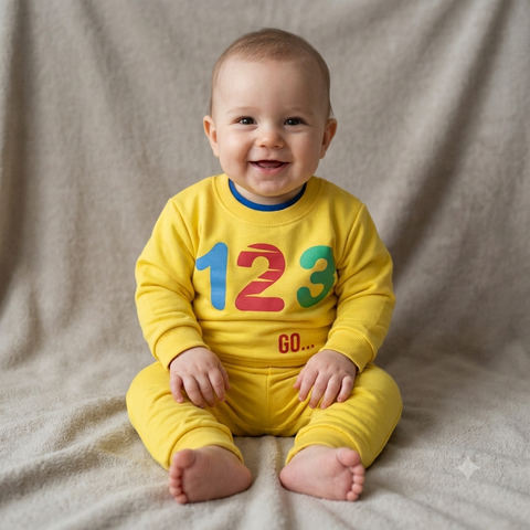Warm Baby Track Suit 123 yellow