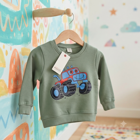 Warm Sweat Shirts green truck