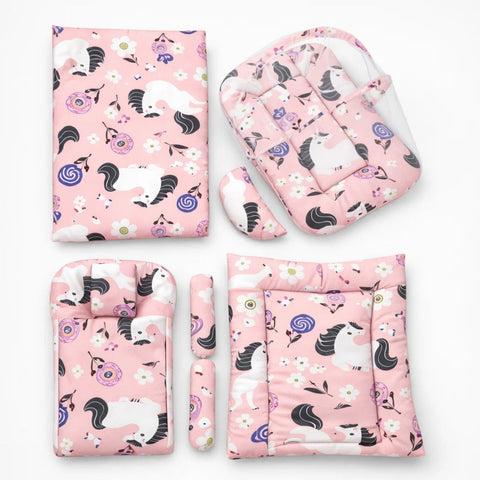 8 Pieces Baby Bedding pink unicorn vol-2-1
