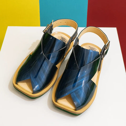 Peshawari Chappal - Navy Blue - 03