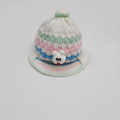 Pcap Woolen green pink blue lining