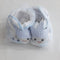 Born baby booties blue lining crown animal
