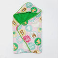 Warm Wrapping sheet green pink - bear