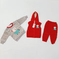 Imported Baby suit for winter red grey - mouse