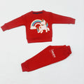 Warm baby suit Red - unicorn