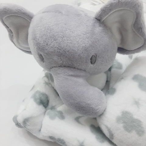 Emporio Blanket With Neck Pillow grey elephant