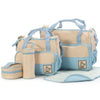 Five pieces bag set sky blue - polka dot